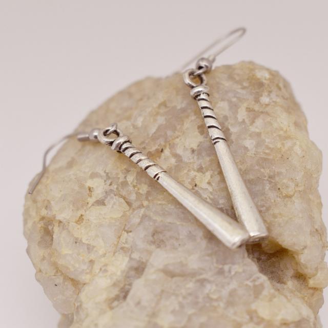 Baseball Bat Dangle Earrings