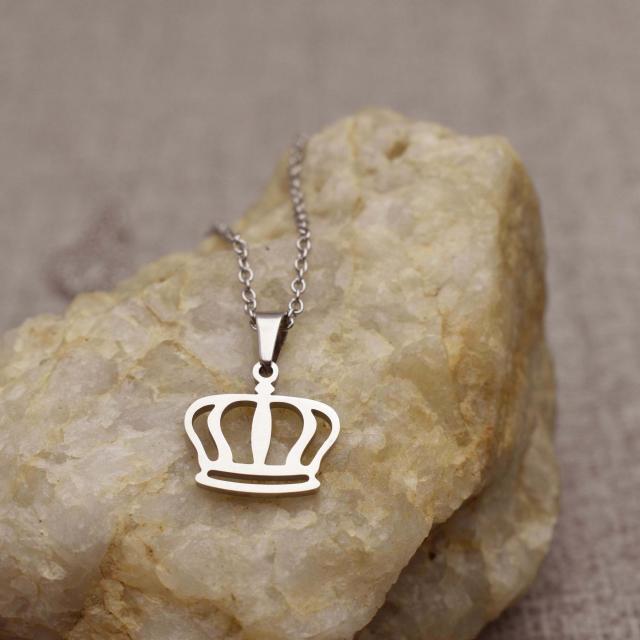 Stainless Steel Crown Necklace