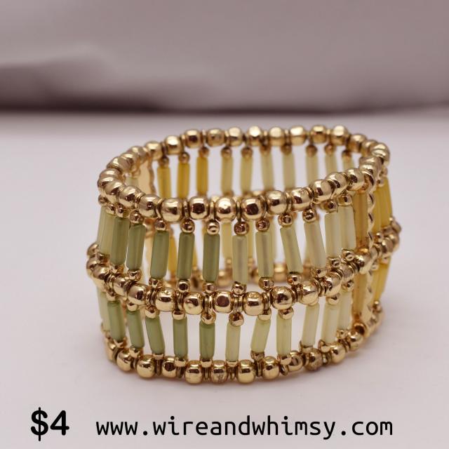 GreenGoldStretchyBracelet.jpg